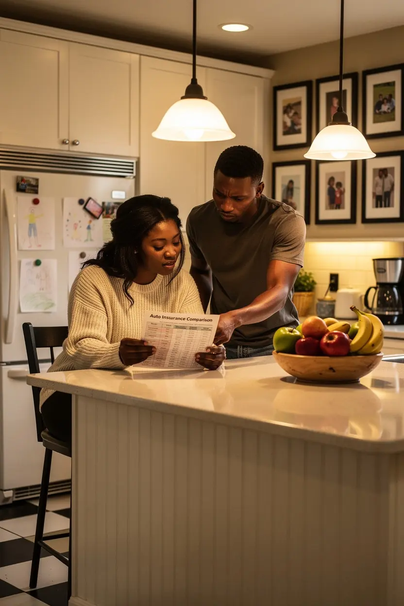 Wykres porównawczy kosztów ubezpieczeń samochodowych w USA.